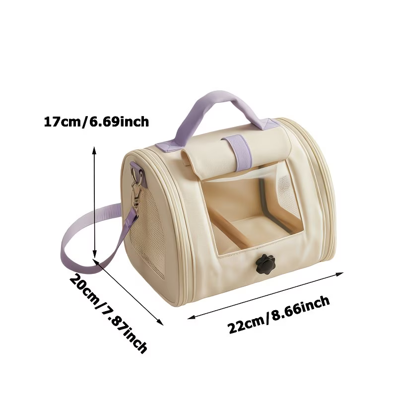 Small cream bird transport bag