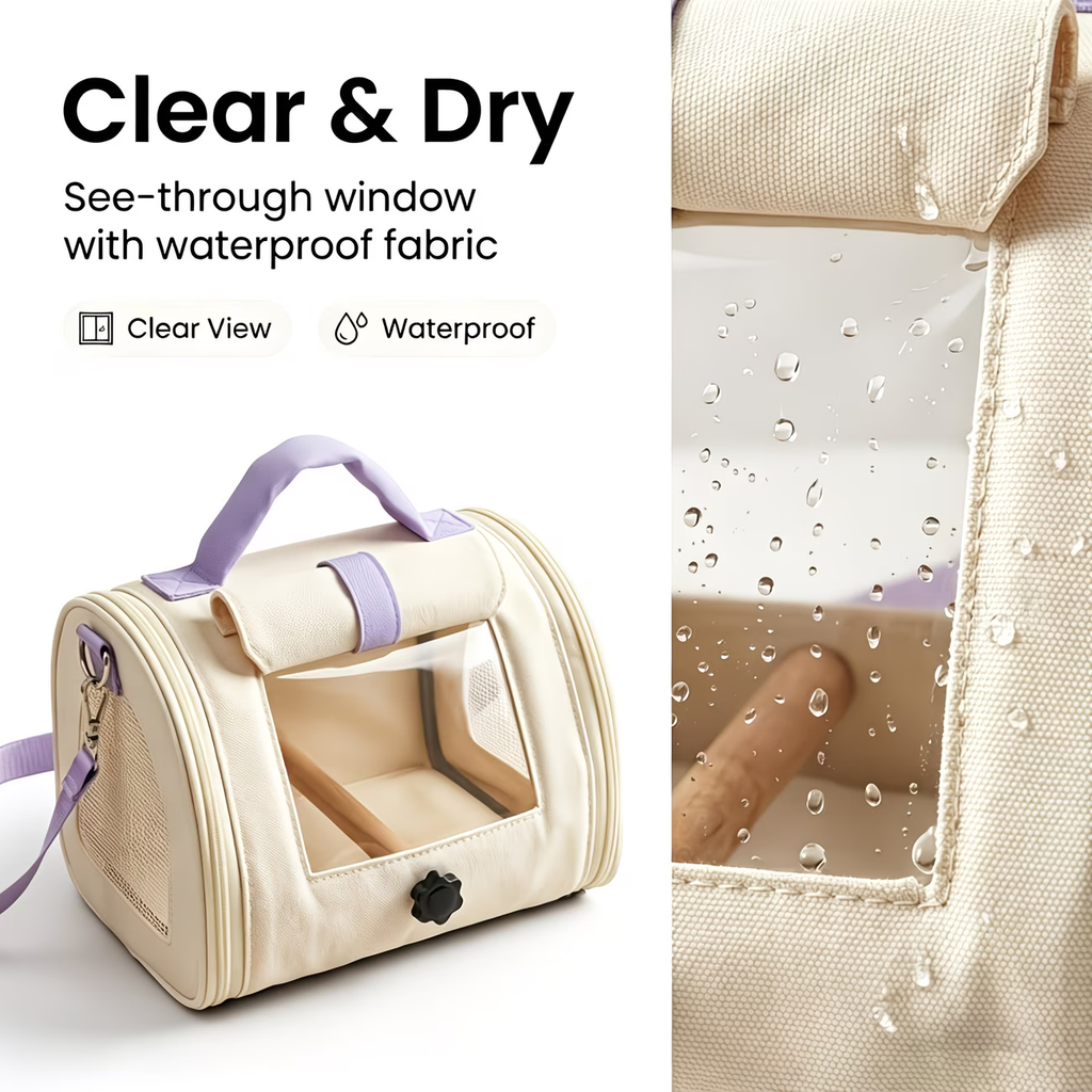 Small cream bird transport bag