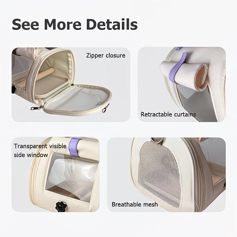 Small cream bird transport bag