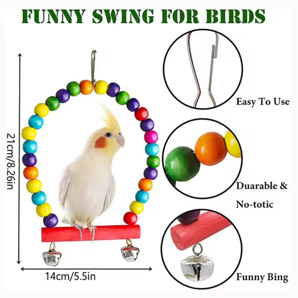 7 pcs Wooden Bird Toy Set