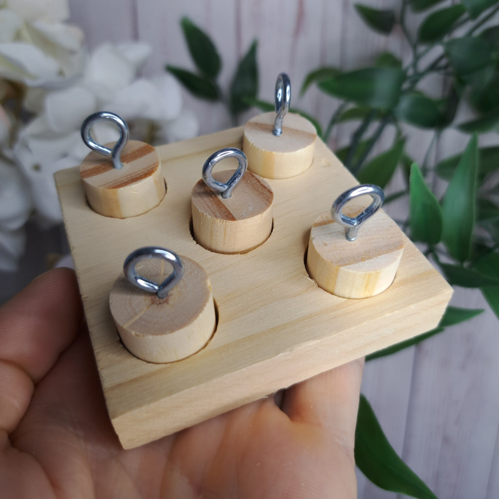 Wooden bird foraging toy